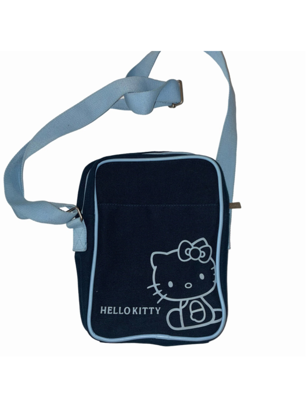 Women's Hello Kitty Crossbody Bag One Size Black and Light Blue